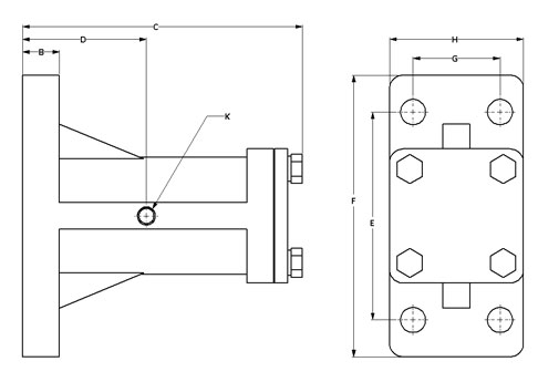 Model*	 A1  B	C	D	E	F	G2	H	J	K3	 Wt. (lbs)  Wall Thickness	Air Consumption SCFM @ 50 PSI Stainless Steel BH-1-1/4	1/2	3/4	5-5/8	3	4-1/2	6	*	2-1/2	1/4	1/4	8	1/16 - 1/8	4.2	4